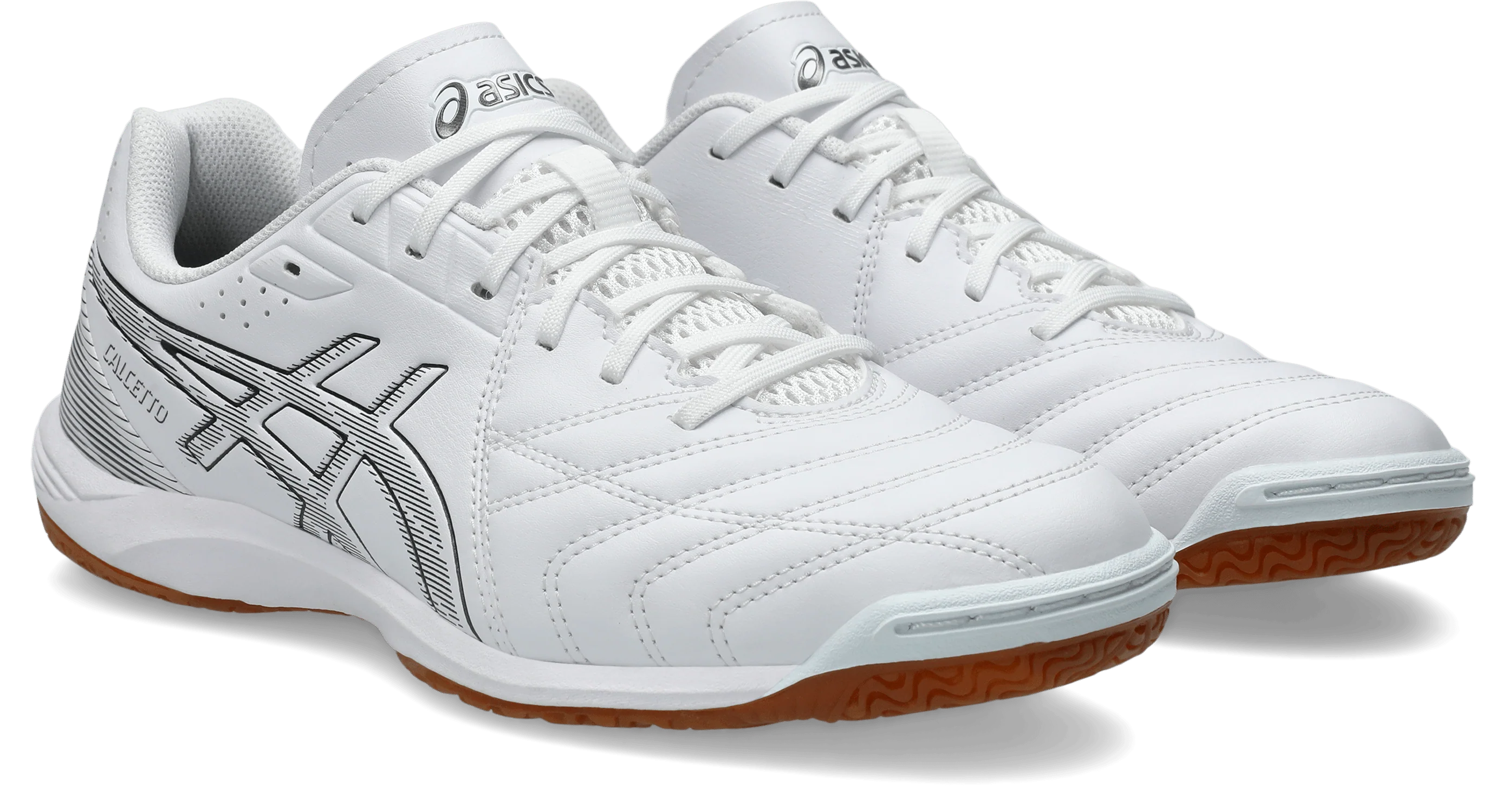 Asics Calcetto WD 9 Senior Indoor Football Boots - White/Gunmetal - Image 3
