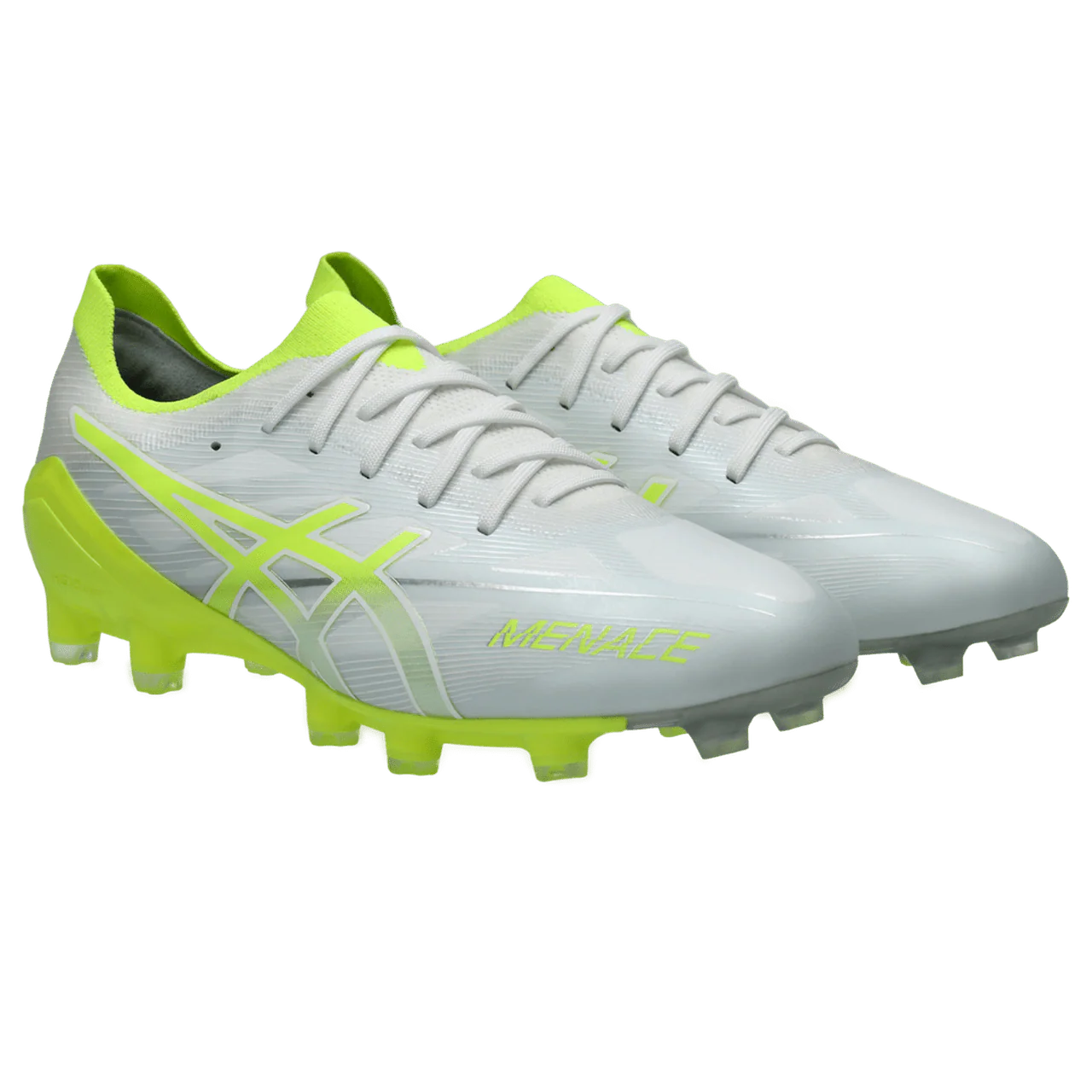 Asics Menace 5 FG Senior Football Boots - White/Safety Yellow - Image 3