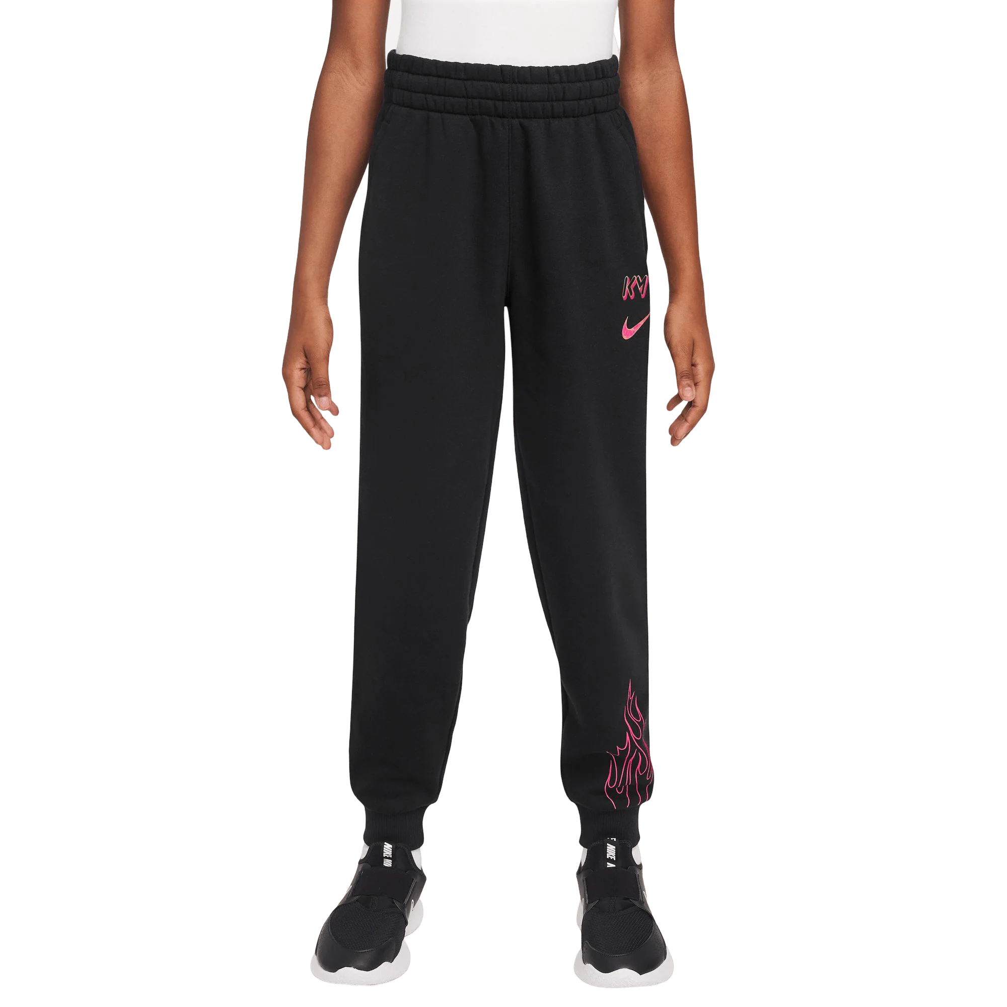 Nike Kylian Mbappe Club Fleece Kids Football Pants - Black/Pink