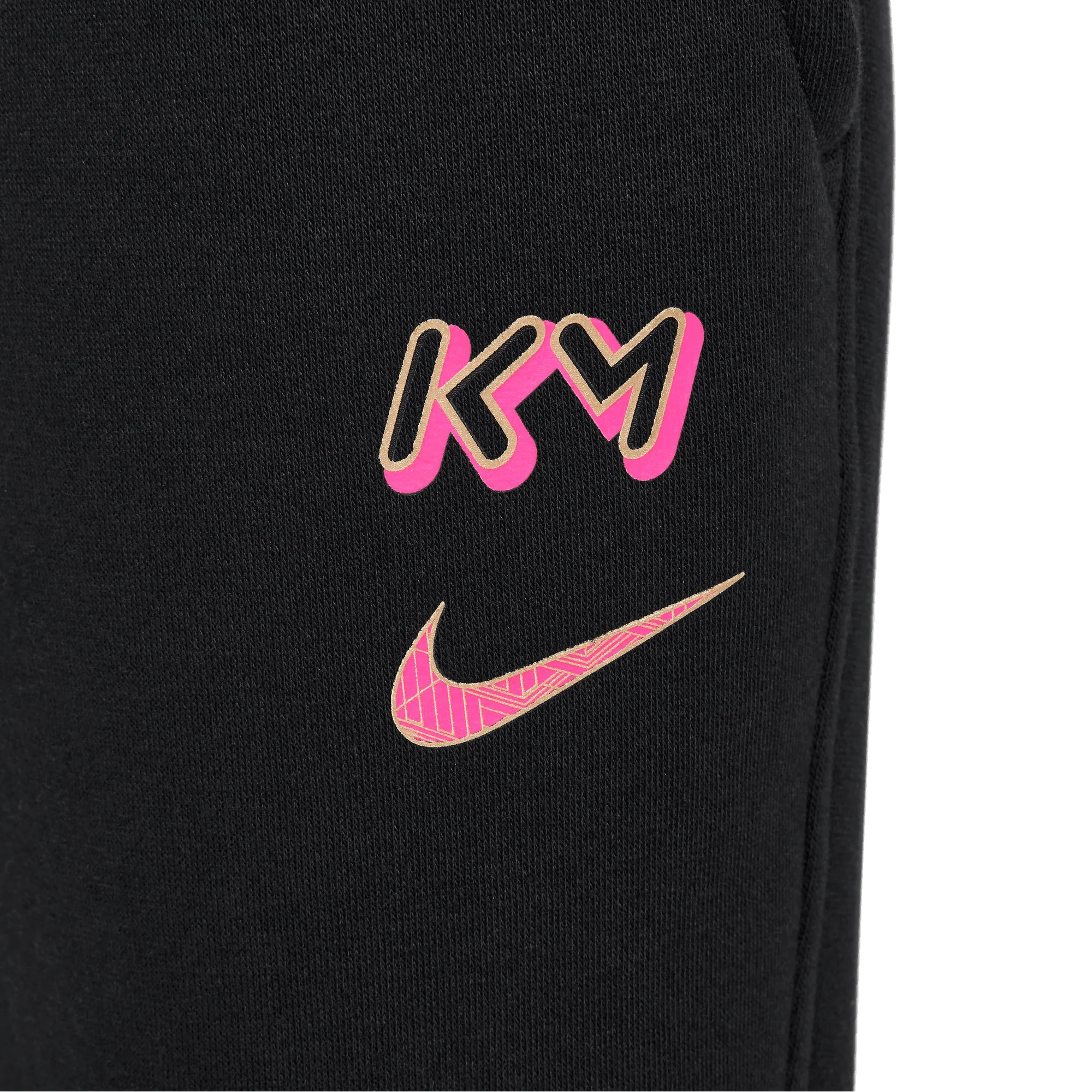 Nike Kylian Mbappe Club Fleece Kids Football Pants - Black/Pink - Image 9